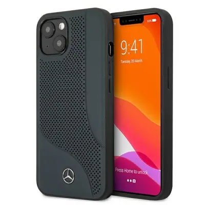 MERCEDES MEHCP13SCDONA IPHONE 13 MINI 5,4 GRANATOWY/NAVY HARDCASE LEATHER PERFORATED AREA