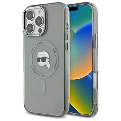 KARL LAGERFELD IML KOVINSKA OVITEK KARL HEAD ZA MAGSAFE ZA IPHONE 16 PRO ČRNA
