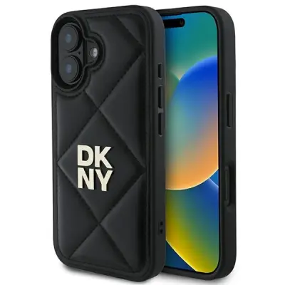 OVITEK DKNY PREŠIT STACK LOGO OVITEK ZA IPHONE 16 ČRN