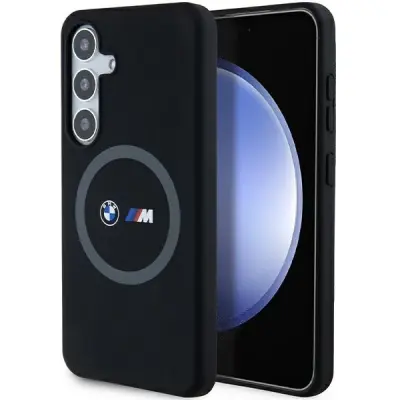 BMW M SILIKONSKI OVITEK S POTISKOM RING ZA MAGSAFE ZA SAMSUNG GALAXY S24 ČRN
