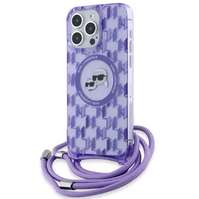 KARL LAGERFELD OVITEK CROSSBODY MONOGRAM ZA IPHONE 15 PRO MAGSAFE VIJOLIČEN