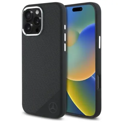 SILIKONSKI OVITEK MERCEDES HARDCASE ZA IPHONE 16 PRO 6.3 ČRN ZA MAGSAFE