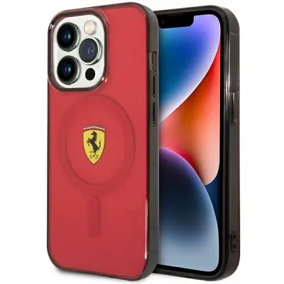 FERRARI PROSOJEN OVITEK ZA MAGSAFE OVITEK ZA IPHONE 14 PRO MAX RDEČ