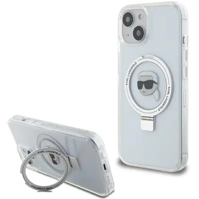 KARL LAGERFELD STOJALO ZA PRSTANE KARL HEAD OVITEK ZA MAGSAFE ZA IPHONE 15 BELA
