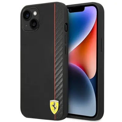 FERRARI CARBON OVITEK ZA IPHONE 14 PLUS OVITEK OVITEK ZA TELEFON ČRN
