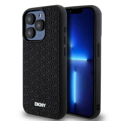 DKNY 3D GUMIJASTI OVITEK S PONAVLJANJEM VZORCA ZA IPHONE 15 PRO MAX ČRN