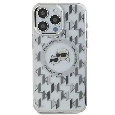 ETUI KARL LAGERFELD IML MONOGRAM KARL & CHOUPETTE HEAD MAGSAFE NA IPHONE 15 - PRZEZROCZYSTE