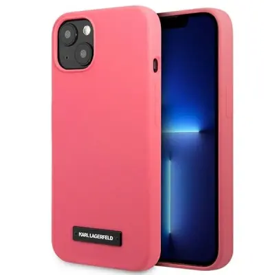 SILIKONSKI OVITEK PLAKET KARL LAGERFELD ZA IPHONE 13 FUCHSIA
