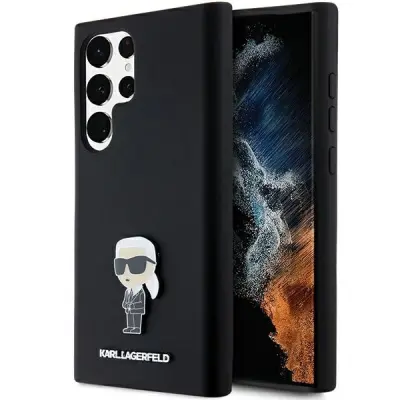 ETUI KARL LAGERFELD SILIKON IKONIK KOVINSKI PIN ZA SAMSUNG GALAXY S23 ULTRA