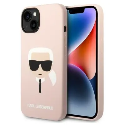 KARL LAGERFELD SILIKONSKI OVITEK KARL'S HEAD ZA IPHONE 14 PLUS ROZA