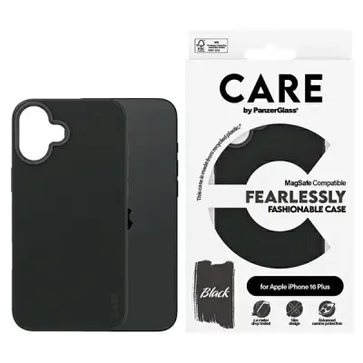 CARE BY MODNI OVITEK PANZERGLASS ZA MAGSAFE ZA IPHONE 16 PLUS ČRN