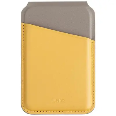 UNIQ LYDEN DS MAGNETNA DENARNICA RFID ETUI ZA STOJALO ZA TELEFON RUMENA-SIVA