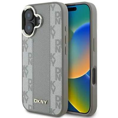 OVITEK DKNY KARIRAN VZOREC ZA MAGSAFE ZA IPHONE 16 BEŽ OVITEK