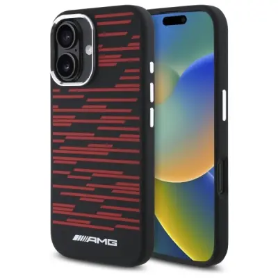 AMG SILIKONSKI GRAFIČNI OVITEK OVITEK ZA MAGSAFE ZA IPHONE 16 ČRN