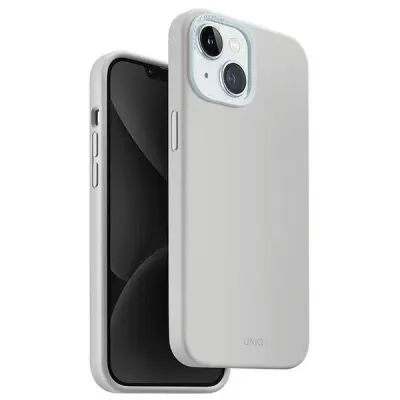UNIQ LINO HUE MAGCLICK POLNILNI OVITEK ZA IPHONE 15 SVETLO SIV OVITEK