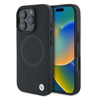 USNJEN OVITEK BMW SIGNATURE ZA MAGSAFE ZA IPHONE 16 PRO ČRN