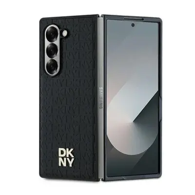 ETUI ZA SAMSUNG GALAXY Z FOLD6 DKNY REPEAT PATTERN STACK LOGO, ČRN