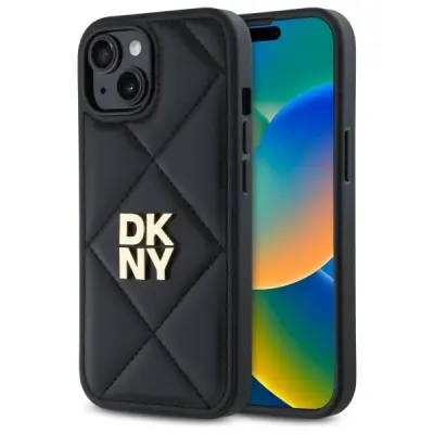 OVITEK DKNY PREŠIT STACK LOGO OVITEK ZA IPHONE 15 ČRN