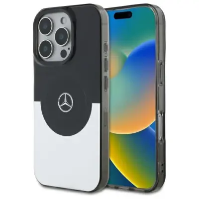 MERCEDES DVOSLOJNI OVITEK BICOLOR ZA MAGSAFE ZA IPHONE 16 PRO - SREBRN