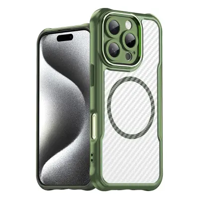SILIKONSKI OVITEK VODILNE SERIJE MAGSAFE ZA IPHONE 16 PRO ZELEN OVITEK