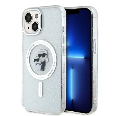 KARL LAGERFELD OVITEK Z BLEŠČICAMI KARL&CHOUPETTE ZA MAGSAFE ZA IPHONE 15 PLUS