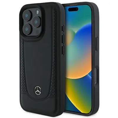 USNJENI OVITEK MERCEDES URBAN ZA IPHONE 16 PRO MAX USNJENI ČRNO