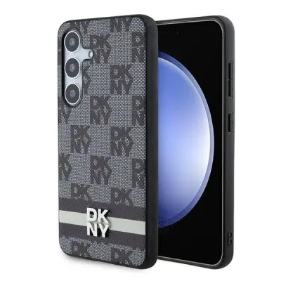 USNJEN OVITEK DKNY S KARIRASTIM MONO VZORECEM ZA SAMSUNG GALAXY S24 ČRN