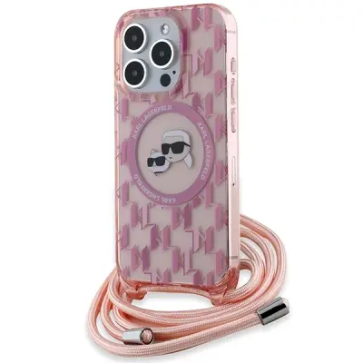 KARL LAGERFELD OVITEK CROSSBODY MONOGRAM ZA IPHONE 15 PRO MAX MAGSAFE ROZA
