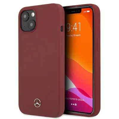 MERCEDES MEHCP13MSILRE IPHONE 13 / 14 / 15 6.1 CZERWONY/RED HARDCASE SILICONE LINE