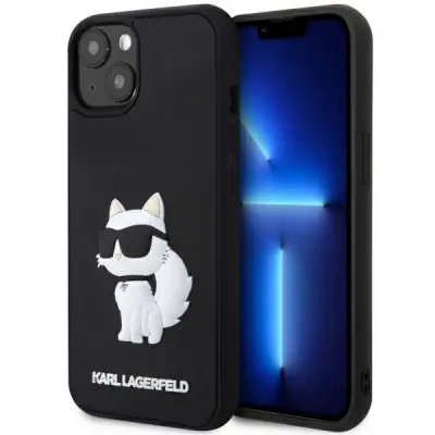 KARL LAGERFELD GUMIJASTI OVITEK CHOUPETTE 3D ZA IPHONE 14 PLUS ČRN
