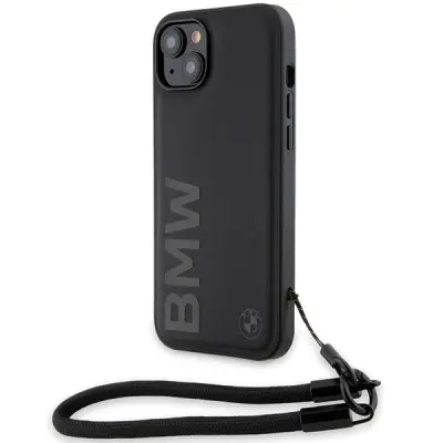 USNJEN OVITEK BMW SIGNATURE LEATHER CASE OVITEK ZA IPHONE 15 PLUS 14 PLUS ČRN