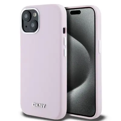 DKNY TEKOČI SILIKONSKI OVITEK ZA MAGSAFE ZA IPHONE 15 PLUS / 14 PLUS ROZA
