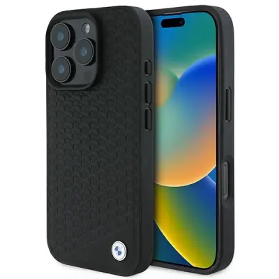 USNJEN OVITEK BMW SIGNATURE ZA MAGSAFE ZA IPHONE 16 PRO MAX ČRN