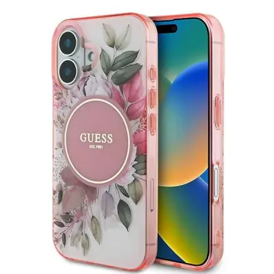GUESS IML OVITEK FLOWER & TONAL CIRCLE ZA MAGSAFE ZA IPHONE 16 PLUS ROZA