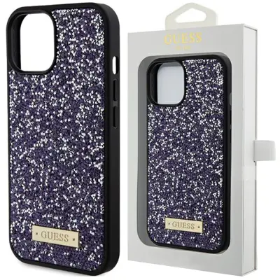 KOVINSKI OVITEK GUESS RHINESTONE ZA IPHONE 15 OVITEK ROZA