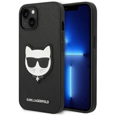 Originalen KARL LAGERFELD ovitek iPhone 14 Plus 6.7  - Choupette Head - črna zaščita - KLHCP14MSAPCHK