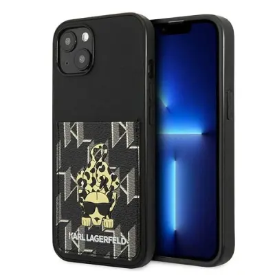 KARL LAGERFELD OVITEK KARLIMALS CARDSLOT ZA IPHONE 13 ČRN OVITEK