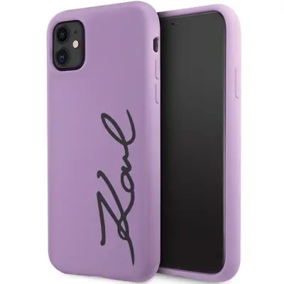 SILIKONSKI OVITEK SIGNATURE KARL LAGERFELD ZA IPHONE 11 XR - VIJOLIČEN