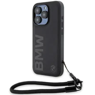 USNJEN OVITEK WORDMARK CORD CASE S PODPISOM BMW ZA IPHONE 15 PRO MAX ČRN