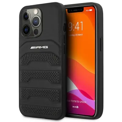 USNJENI OVITEK AMG DEBOSSED LINES OVITEK ZA IPHONE 14 PRO MAX ČRN