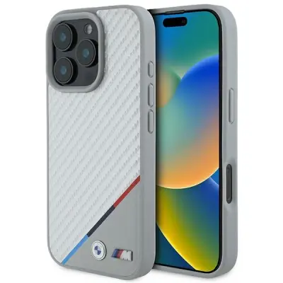 BMW M CARBON TRICOLOR LINE OVITEK ZA MAGSAFE ZA IPHONE 16 PRO SIVA