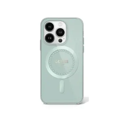 GUESS OVITEK IMPL RHINESTONES ZA MAGSAFE ZA IPHONE 16 PRO ZELEN OVITEK