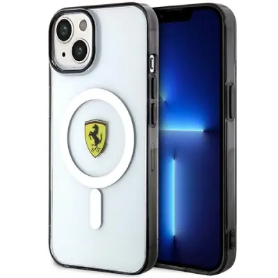 FERRARI OUTLINE OVITEK ZA MAGSAFE ZA IPHONE 14 PROZOREN OVITEK