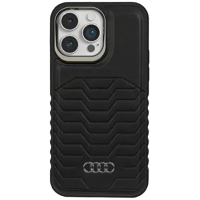 OVITEK Z AUDI SINTETIČNO USNJE ZA MAGSAFE OVITEK ZA IPHONE 15 PRO MAX ČRN