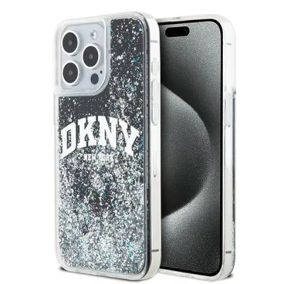 ETUI DKNY LIQUID GLITTER BIG LOGO NA IPHONE 13 PRO MAX - CZARNE