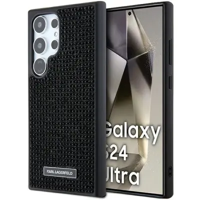 ETUI KARL LAGERFELD RHINESTONE METAL LOGO NA SAMSUNG GALAXY S24 ULTRA - CZARNE