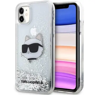 KARL LAGERFELD GLITTER CHOUPETTE HEAD OVITEK ZA IPHONE 11 / XR SREBRNA