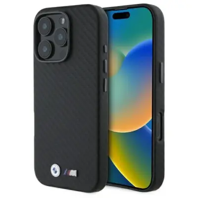 BMW CARBON WRAPPED METAL CASE OVITEK ZA IPHONE 16 PRO MAX ČRN