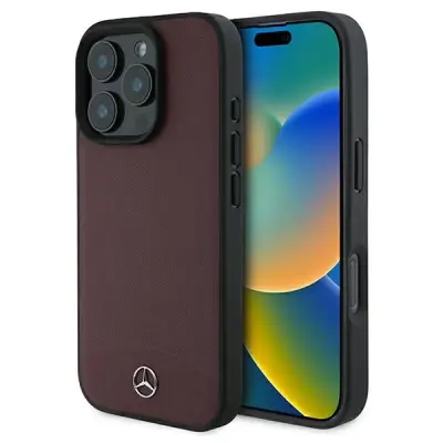 USNJENI OVITEK MERCEDES MAGSAFE ZA IPHONE 16 PRO RDEČ