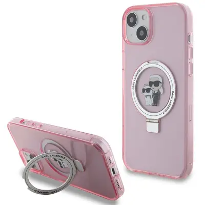 KARL LAGERFELD STOJALO ZA PRSTANE KARL&CHOUPETTE OVITEK ZA MAGSAFE ZA IPHONE 15 ROZA